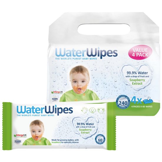 Picture of Water Wipes Soapberry Extract Baby Wipes 4 x 60pcs