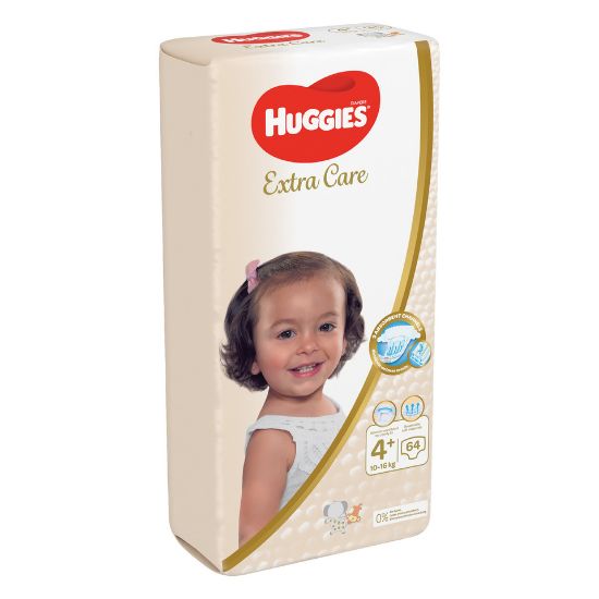 Picture of Huggies Extra Care Diaper Size 4+ 10-16kg 64 pcs