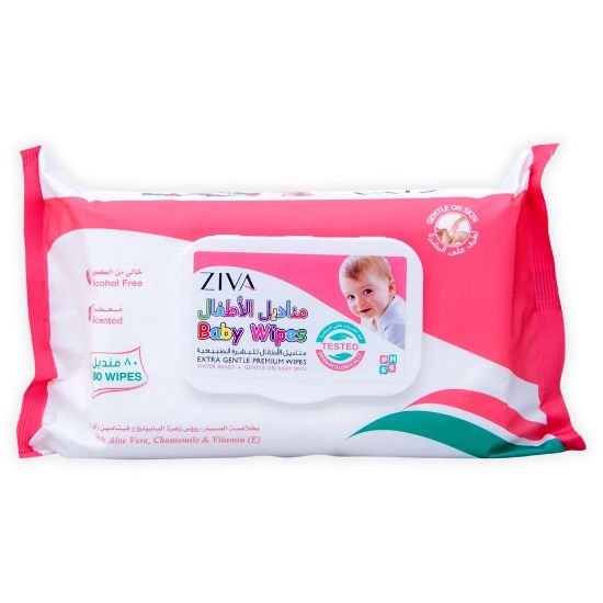 Picture of Ziva Extra Gentle Premium Baby Wipes 80pcs