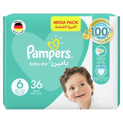 Picture of Pampers Baby-Dry Diapers Size 6, 13+kg with Leakage Protection 36pcs