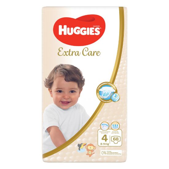 Picture of Huggies Extra Care Diaper Size 4 8-14kg 68 pcs