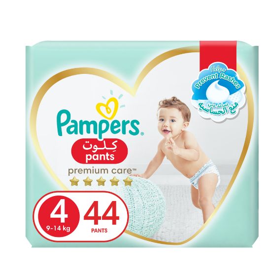 Picture of Pampers Premium Care Pants Diapers Size 4, 9-14kg with Stretchy Sides for Better Fit 44pcs