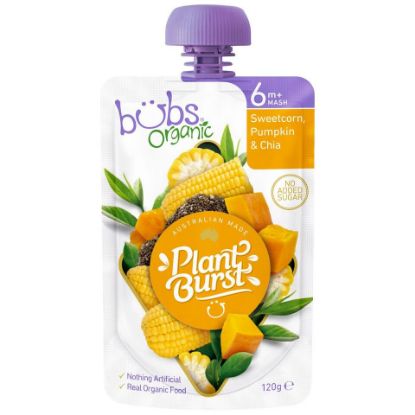 Picture of Organic Bubs Baby Food Sweet Corn Pumpkin & Chia 6m+120g