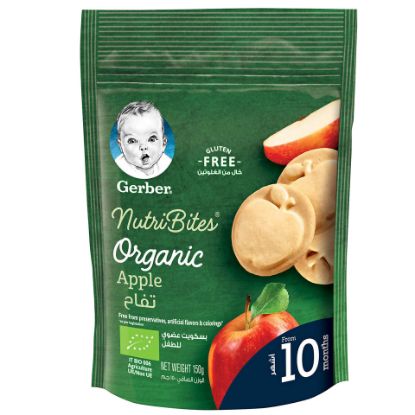 Picture of Gerber Baby Food Organic Nutri Bites Apple Biscuits From 10 Months 150g