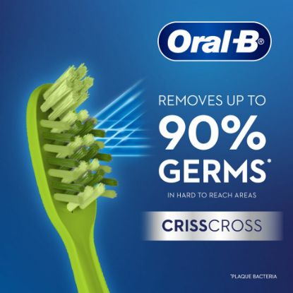 Picture of Oral-B Criss Cross Manual Toothbrush with Neem Extract Medium Assorted Color 4pcs