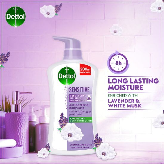 Picture of Dettol Sensitive Showergel & Bodywash Lavender & White Musk Fragrance 500ml