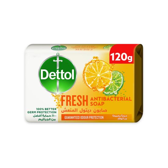 Picture of Dettol Fresh Anti-Bacterial Bathing Soap Bar Citrus & Orange Blossom Fragrance 120g