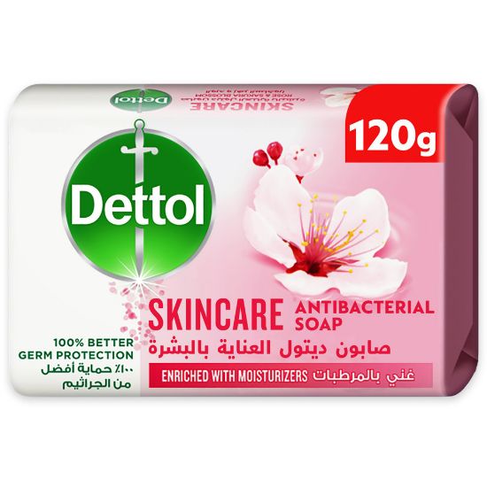 Picture of Dettol Skincare Anti-Bacterial Bathing Soap Bar Rose & Sakura Blossom Fragrance 120g