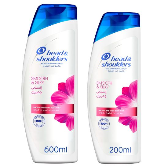 Picture of Head & Shoulders Smooth & Silky Anti-Dandruff Shampoo 600ml + 200ml