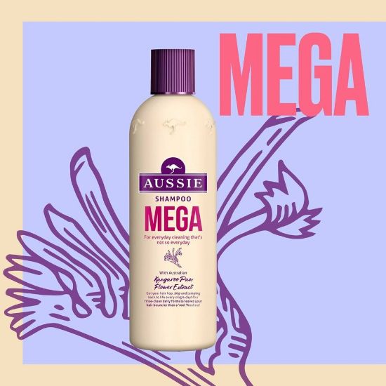 Picture of Aussie Mega Shampoo, For Hair That Needs Volume Every Day 300ml