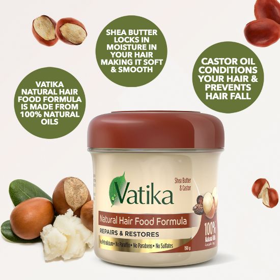 Picture of Dabur Vatika Shea Butter & Castor Natural Hair Food Formula 150 ml