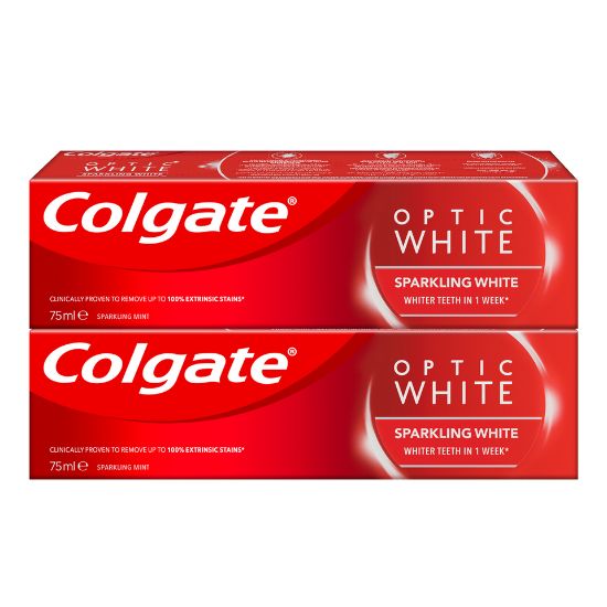 Picture of Colgate Toothpaste Optic White Sparkling Whitening Mint 2 x 75ml