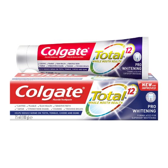 Picture of Colgate Fluoride Toothpaste Total Pro Whitening 75ml