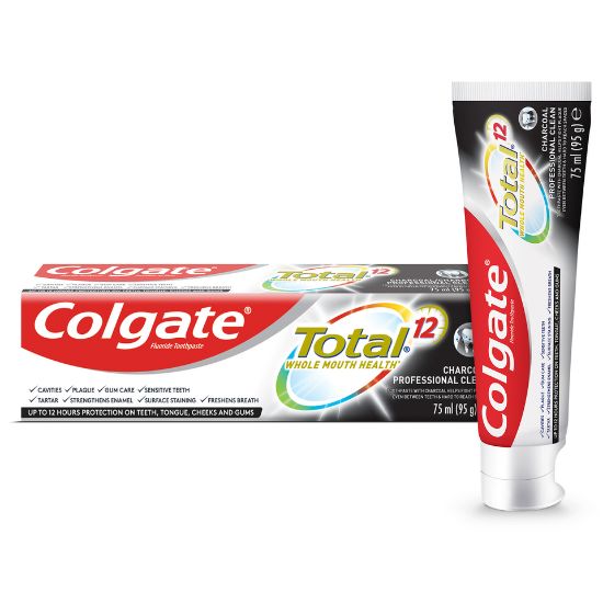 Picture of Colgate Total 12 Hour Protection Charcoal Deep Clean Toothpaste 75ml