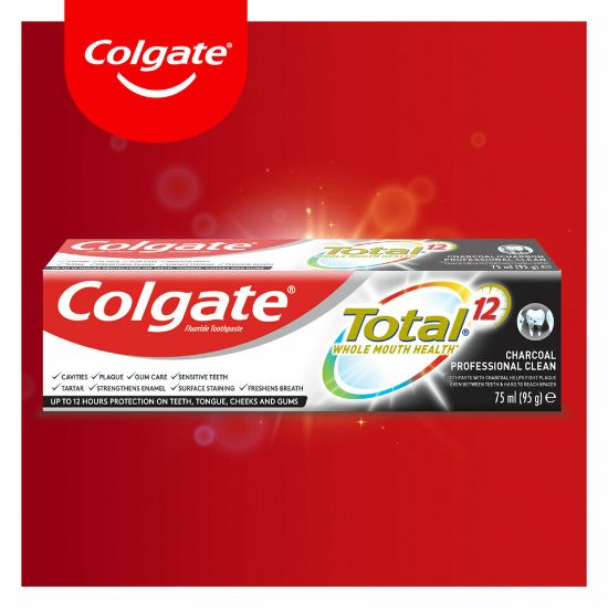 Picture of Colgate Total 12 Hour Protection Charcoal Deep Clean Toothpaste 75ml