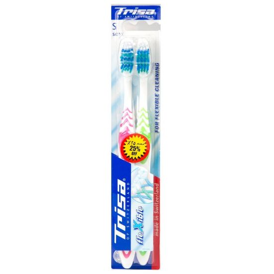 Picture of Trisa Toothbrush Flexible Soft 2pc Assorted Colours