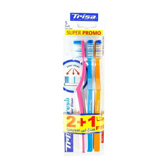 Picture of Trisa Toothbrush Fresh Super Clean Soft 2+1