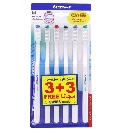 Picture of Trisa Fresh Tooth Brushes 6Pcs Assorted