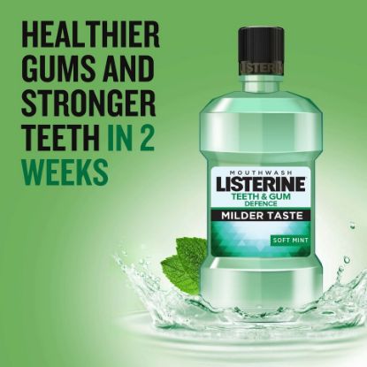 Picture of Listerine Mouthwash Teeth & Gum Defence Milder Taste Soft Mint 500ml