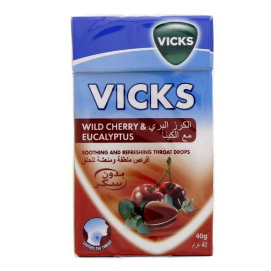 Picture of Vicks Wild Cherry & Eucalyptus Throat Drops 40g