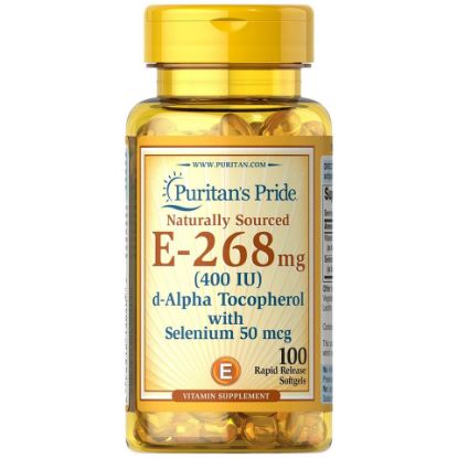 Picture of Puritan's Pride Naturally Sourced E-+268mg With Selenium 50mcg 100pcs