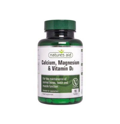 Picture of Natures Aid Calcium, Magnesium & Vitamin D3 Food Supplement 90 Tablets