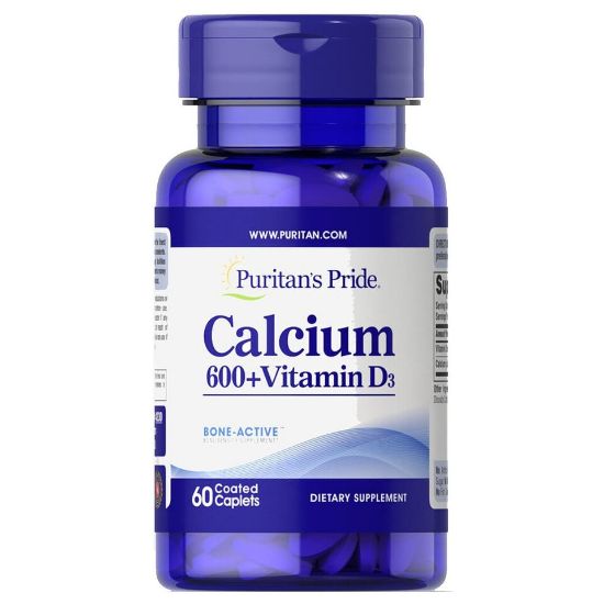 Picture of Puritan's Pride Calcium 600 + Vitamin D3 60pcs