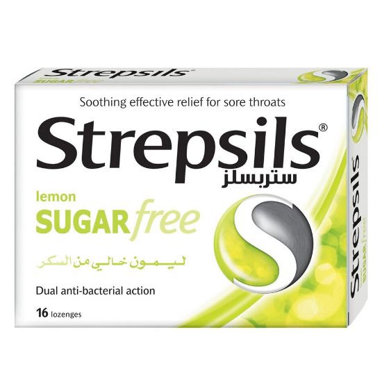 Picture of Strepsils Sore Throat Relief Lemon Sugar Free 16pcs