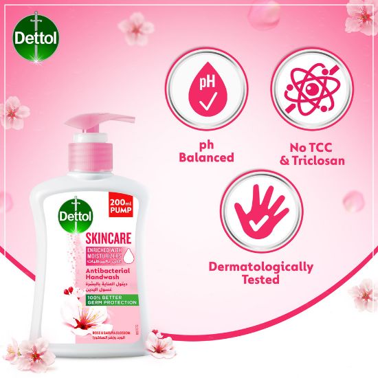 Picture of Dettol Skincare Handwash Liquid Soap Rose & Sakura Blossom Fragrance 200ml