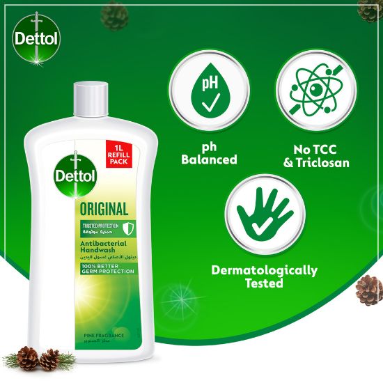 Picture of Dettol Original Handwash Liquid Soap Refill Pine Fragrance 1Litre