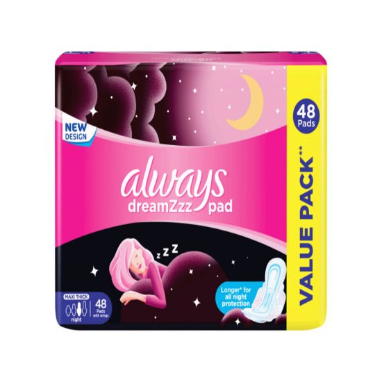 Picture of Always Cottony Soft Maxi Thick Night Sanitary Pads With Wings 48 pcs