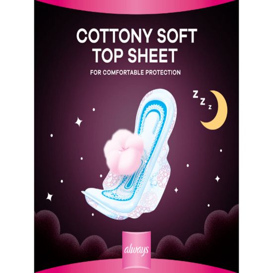 Picture of Always Cottony Soft Maxi Thick Night Sanitary Pads With Wings 48 pcs