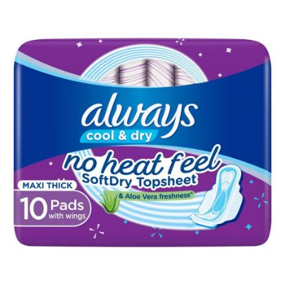 Picture of Always Clean & Dry Maxi Thick Large Sanitary Pads with Wings 10pcs