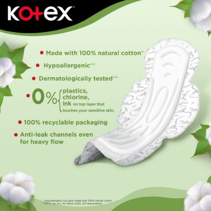 Picture of Kotex Natural Cotton Maxi Thick Super with Wings 26pcs