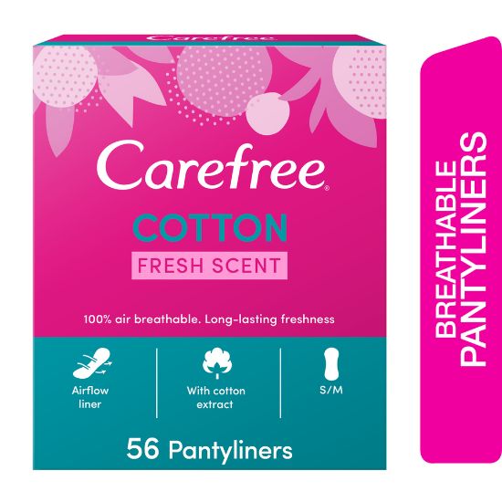 Picture of Carefree Panty Liners Cotton Fresh Scent 56pcs