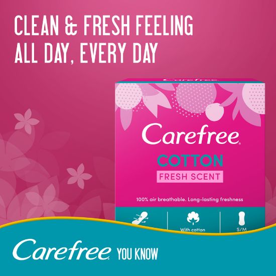 Picture of Carefree Panty Liners Cotton Fresh Scent 56pcs