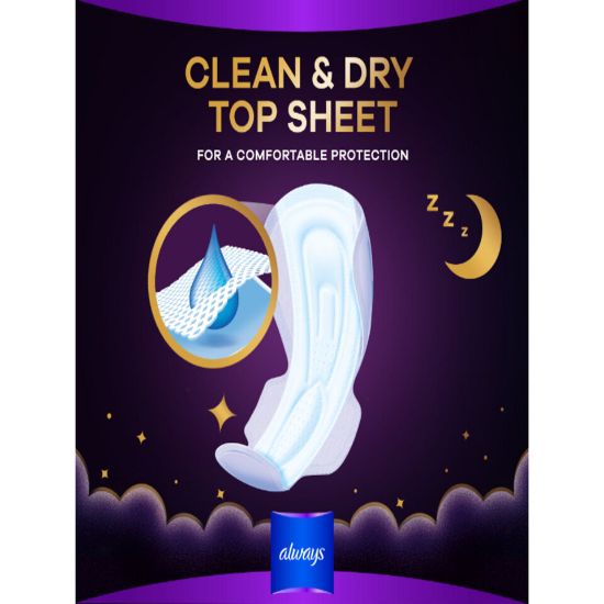 Picture of Always Dreamzz pad Clean & Dry Maxi Thick Night Long Sanitary Pads With Wings 20pcs