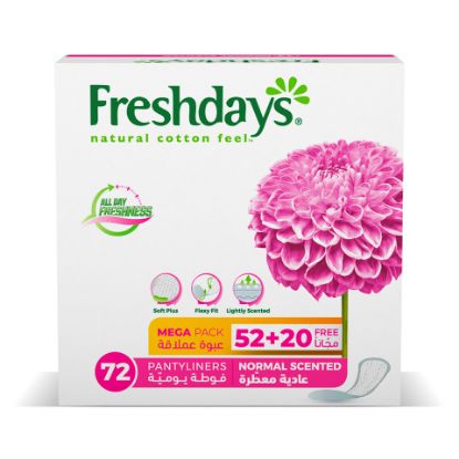 Picture of Sanita Freshdays Panty Liners Scented 52 + 20pcs