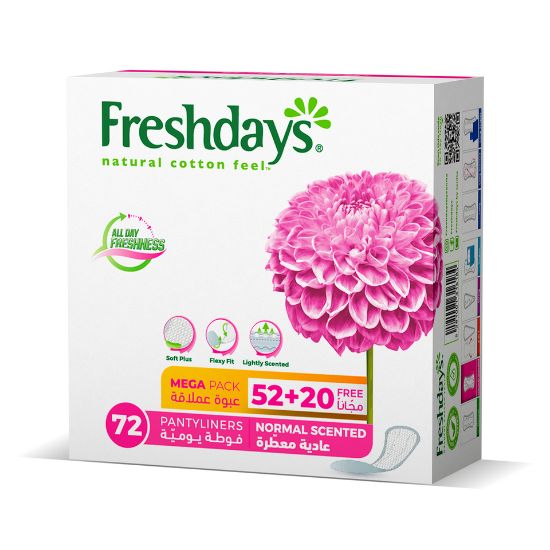 Picture of Sanita Freshdays Panty Liners Scented 52 + 20pcs