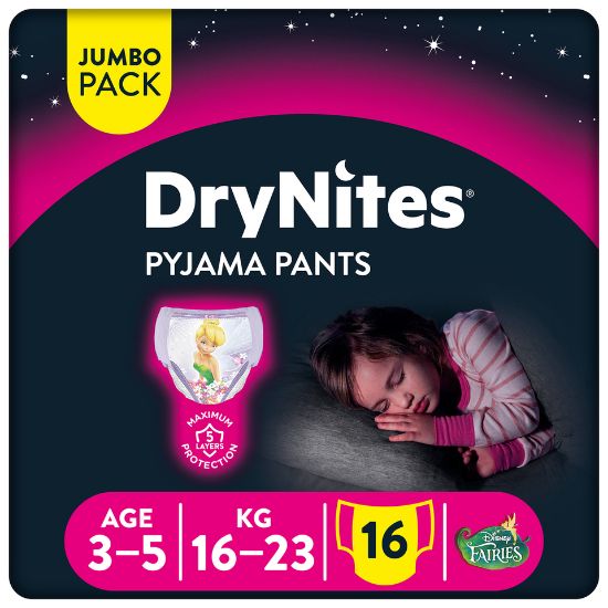 Picture of Drynites Pyjama Age 3-5y Girl 16-23kg 16pcs