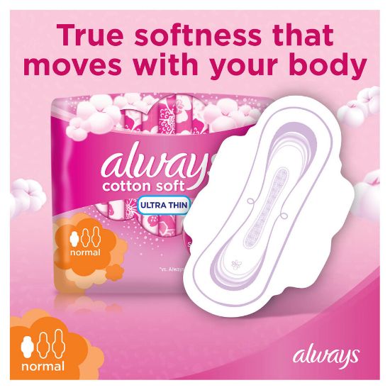 Picture of Always Cotton Soft Ultra Thin Normal Sanitary Pads with Wings 10pcs