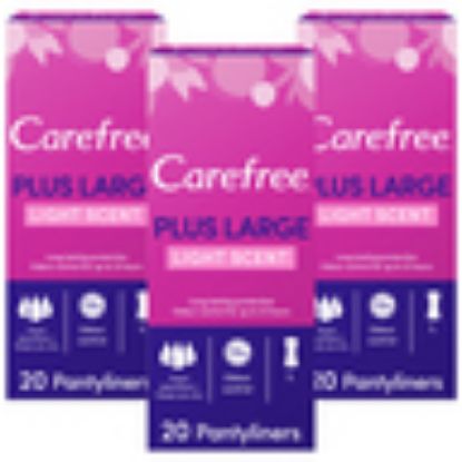 Picture of Carefree Panty Liners Plus Large Light Scent 20pcs 2+1