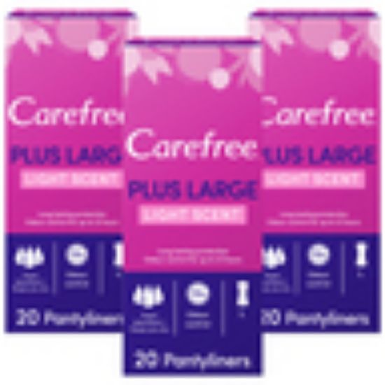 Picture of Carefree Panty Liners Plus Large Light Scent 20pcs 2+1