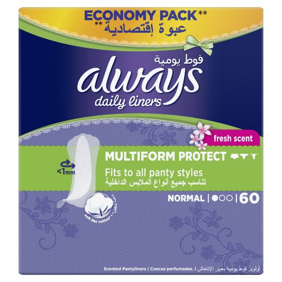 Picture of Always Daily Liners Multiform With Fresh Scent Normal 60pcs