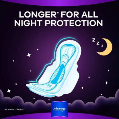 Picture of Always Clean & Dry Maxi Thick Night Sanitary Pads with Wings 24pcs