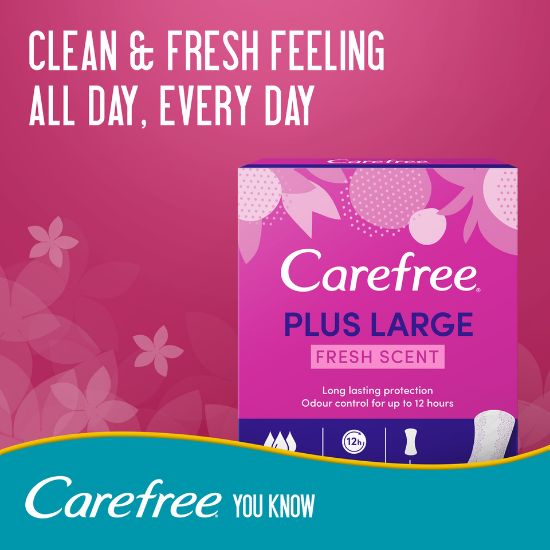 Picture of Carefree Panty Liners Plus Large Fresh Scent 48pcs