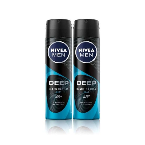 Picture of Nivea Men Deo Spray Deep Black Carbon Beat 2 x 150ml