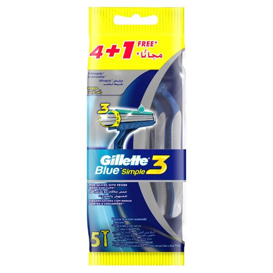 Picture of Gillette Blue Simple 3 Men's Disposable Razors 5 pcs