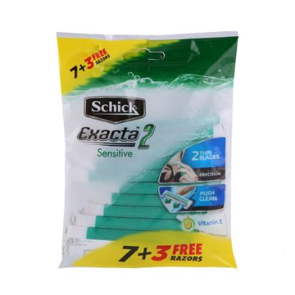 Picture of Schick Exacta 2 Razor Sensitive Green 7+3