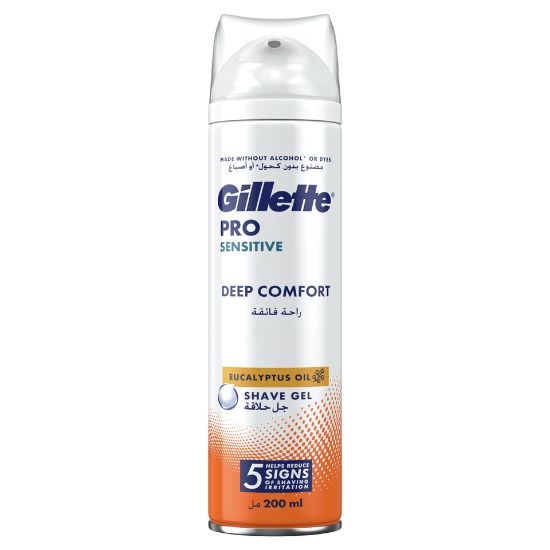 Picture of Gillette Pro Shave Gel Sensitive Deep Comfort Eucalyptus Oil 200ml